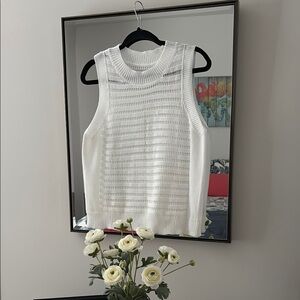 Cupshe White Ribbed Sleeveless Tank Top